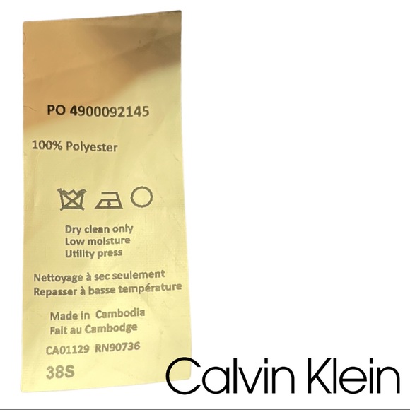 OkCalvin Klein Suit jacket, navy blue, 100% polyester, size 38 S - Picture 4 of 6